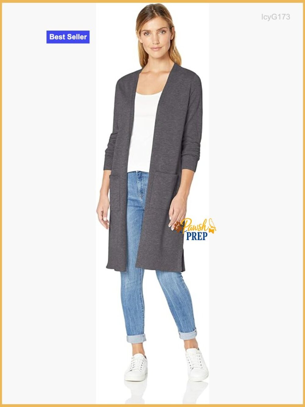 Women's Lightweight Cardigan Sweater - Long Length Open Front